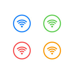 Wi-fi color set icon vector