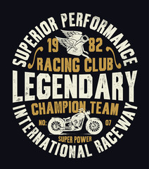 Motorcycle theme vector  typography and illustrations, for  t-shirt prints and other uses.