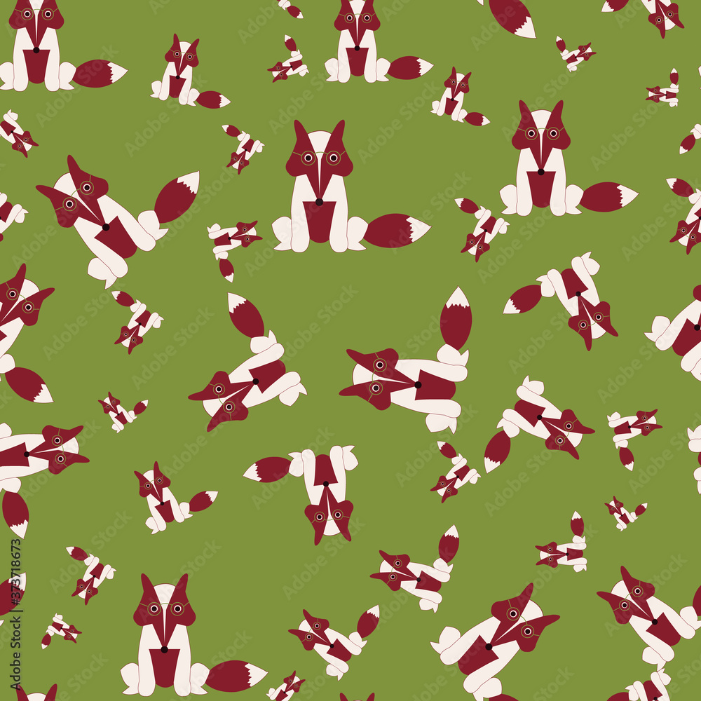 Poster all over fox pattern repeat pattern print background design