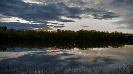 Mirror clouds over the lake