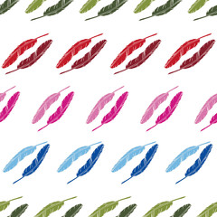 Colorful feathers repeat pattern print background design