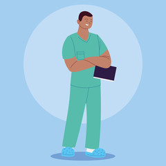 male nurse in uniform, health worker