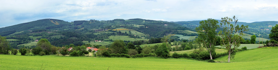 View on the Monts Bourbonnais in Central France
