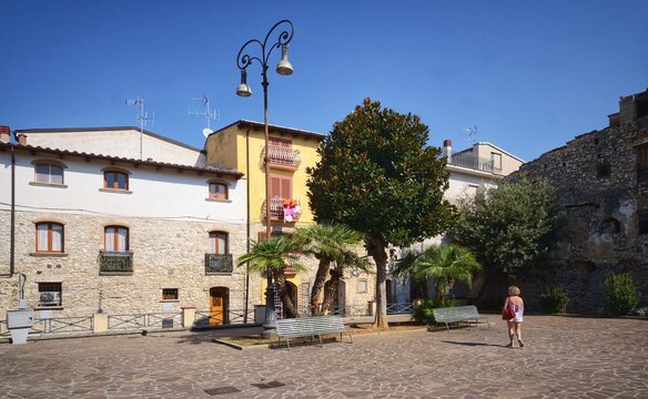 typical street in the old town of Fondi,  in Latina province, Italy