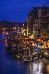 Beautifull evening with lights in the Grand Canal
