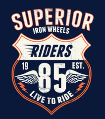 Obraz premium Motorcycle theme vector typography and illustrations, for t-shirt prints and other uses.