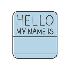 hello my name is card- vector illustration