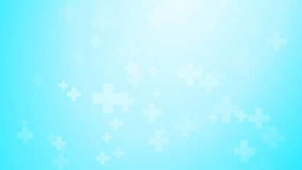 Medical health blue cross pattern background. Abstract healthcare technology and science concept.
