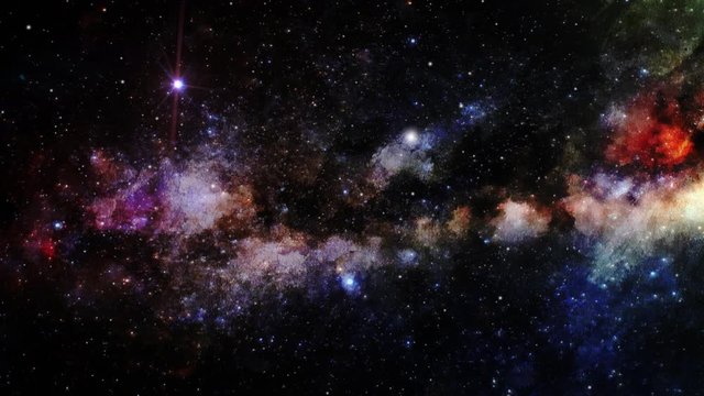 Nebula clouds like milky way in the dark space of the star-studded universe, the cosmos