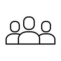 group of people protesting line style icon