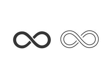 Fototapeta na wymiar Infinity Line Icon Set. Vector illustration