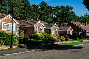 Fototapeta na wymiar Bungalows houses in Manchester, United Kingdom