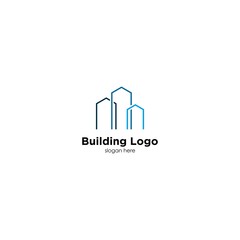 building logo vector with simple lines