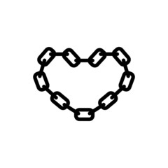 Heart chain icon isolated vector on white
