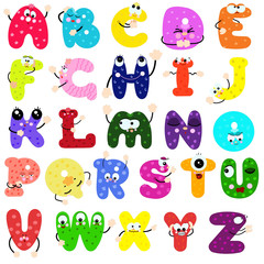 the alphabet is multicolored with emotions