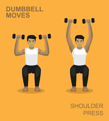 Shoulder Press Dumbbell Moves Manga Gym Set Illustration