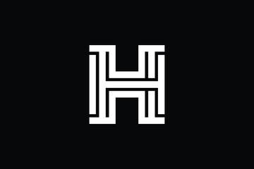 Minimal Innovative Initial H logo and HH logo. Letter H HH HHH creative elegant Monogram. Premium Business logo icon. White color on black background