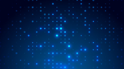 Dot  white blue pattern screen led light gradient texture background. Abstract  technology big data digital background. 3d rendering.