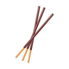 Chocolate stick vector. chocolate stick on white background.