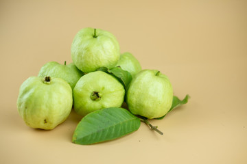 Thai Guava fruit has green skin and white flesh