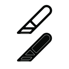 Fototapeta premium Pencil brush icon vector logo, black and white version