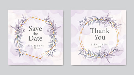 Wedding invitation floral frame template