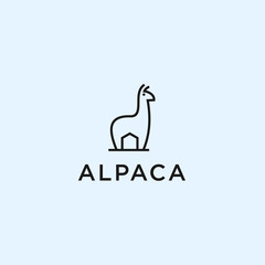 abstract alpaca logo. alpaca icon - obrazy, fototapety, plakaty