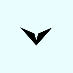 abstract v logo. airplane icon