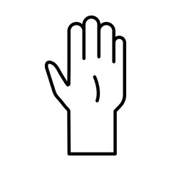 hand human stop line style icon