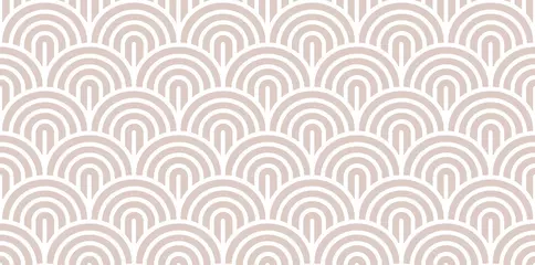 Gordijnen Vector naadloos patroon met gestreepte vissenschubben. Stijlvolle monochrome geometrische textuur. Moderne abstracte achtergrond. © Oleksandra