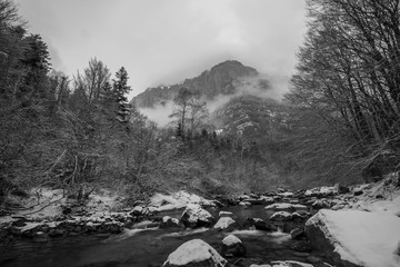 Winter in Ordesa and Monte Perdido National Park, Pyrenees, Spain