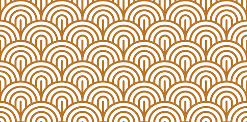 Vector seamless pattern with striped fish scales. Stylish monochrome geometric texture. Modern abstract background.