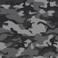 Seamless vector gray camouflage modern background for textiles. Pattern for clothes. © Sanvel