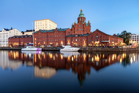Uspenski Cathedral in Helsinki during blue hour