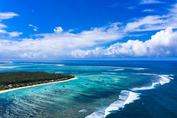 Fototapeta na wymiar Aerial view, le Morne mountain, Mauritius, Africa