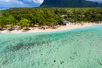 Aerial view, le Morne beach, Mauritius, Africa