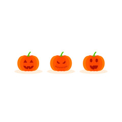 This is a set of pumpkin isolated on white background.