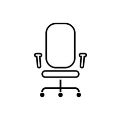 Office chair line icon on a white background. Vector illustration