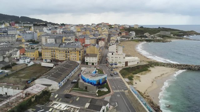 Burela. Coast de Galicia.Spain. Aerial Drone Footage