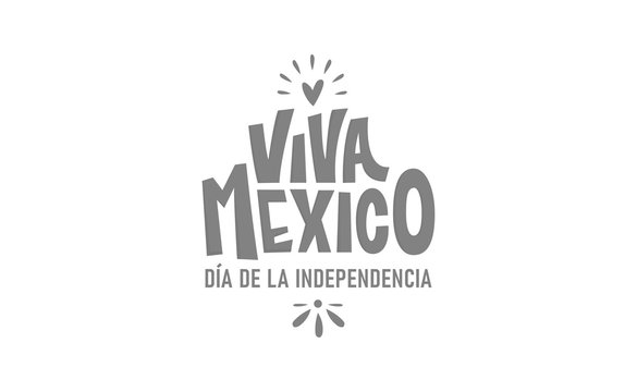 Viva Mexico, colorful lettering with flag colors. Mexican independence day celebration banner.