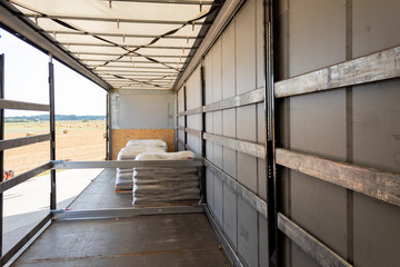 Loading goods onto a truck trailer