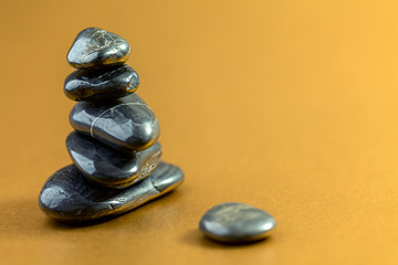 Black basalt stones for massage.