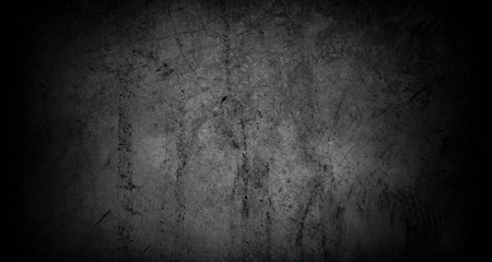 Old wall texture cement dark black gray  background abstract grey color design are light with white gradient background.