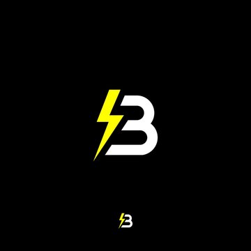 b c graphic logo with lightning