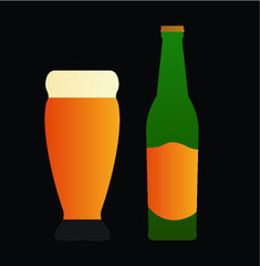 Bottle and glass of beer