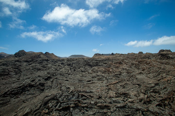 volcanic rock landscape in Timanfaya in Lanzarote