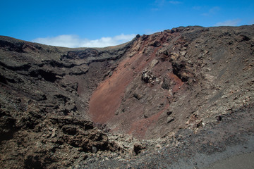 volcanic rock landscape in Timanfaya in Lanzarote