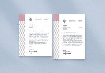Letterhead Layout with Floral Logo and Minimal Style