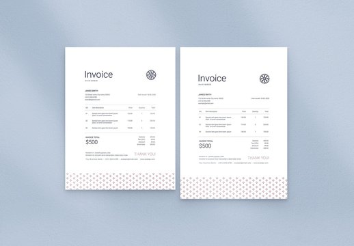 Invoice Layout with Floral Logo and Minimal Style
