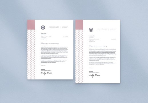 Letterhead Layout with Floral Logo and Minimal Style